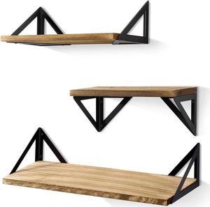 Solid Wood Floating Shelf 3-piece , Multi-Kinetic Energy Wall Hanging, Suitable for Living Room, Bedroom, Bathroom, Balcony, Storage Shelf