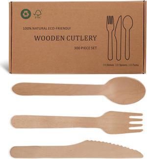 Disposable Cutlery Wooden Forks for 100 Guests