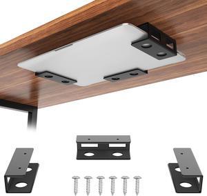 Under Desk Laptop Mount Metal Bracket with Felt Board to Protect Your Laptop, Under Desk Laptop Tray Holder Desk Shelf with Screws to Enhanced Stability