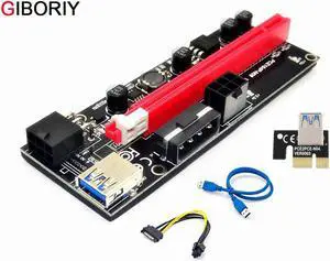 New PCI-E pcie Riser 009 Express 1X 4x 8x 16x Extender PCI E USB Riser 009S GPU Dual 6Pin Adapter Card SATA 15pin for BTC Miner New PCI-E pcie Riser 009 Express 1X 4x 8x 16x Extender PCI E USB Riser 009S GPU Dual 6Pin Adapter Card SATA 15pin for BTC Miner