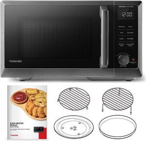 Toshiba 6-in-1 Countertop Microwave Oven with Inverter Technology, Air Fryer and Speedy Combi, Small Convection Microwave with 27 Preset Menus, Eco-Mode, Sound On/Off, 0.9 cu.ft, 900W, Black
