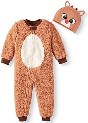 Rudolph Red Nosed Reindeer Matching Family Union Suit Pajamas (12M)