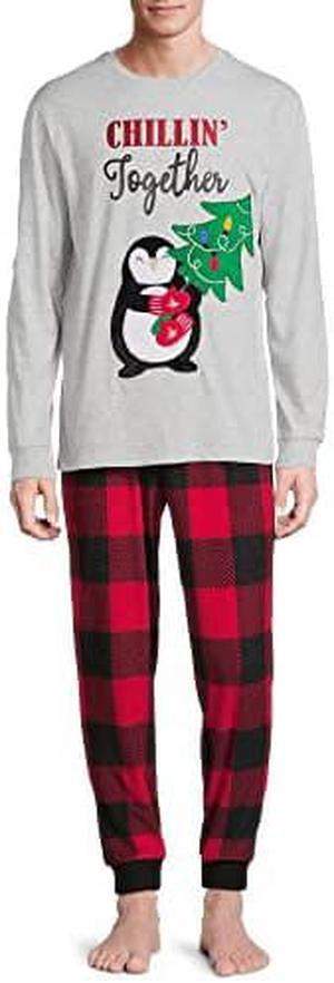 Mens' Christmas Matching Family Penguin Chillin Together Pajamas Sleeper (2x)