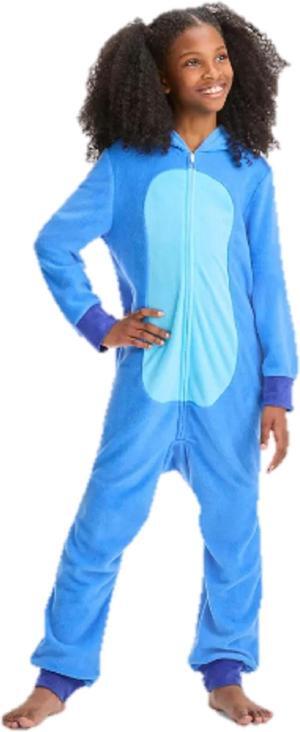 Girls' Lilo & Stitch Hooded Union Suit - Blue (XS)