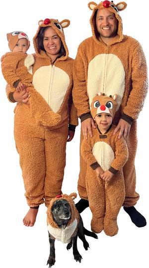 Rudolph Womens Matching Family Christmas Union Suit Pajama Set 2X