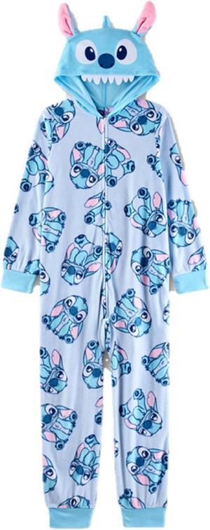 Girls' Lilo & Stitch Hooded Union Suit - Blue (XS)