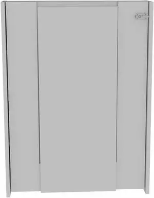 FM FURNITURE Dalton Foldable Desk, For An Office Or Home Office, With 7 shelves, Wall Mounted, White Finish, Particle Board, Easy To Assamble.