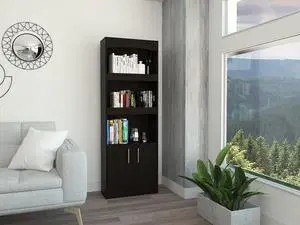 Durango, Bookcase, With 3 Shelves, And 1 Drawer -Black Wengue