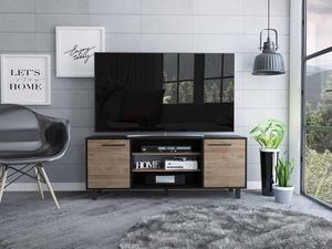 FM FURNITURE Washington, Gaming TV Stand, With 7 Cubbies, For TVs Up to 65'' Carbon Espresso