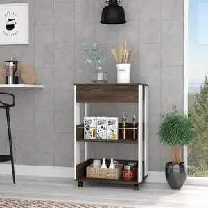Edessa Bar Cabinet, Twelve Wine Cubbies, Two Shelves, Double Door Cabinet