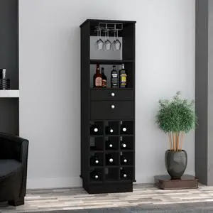 Hype Bar Cabinet, Twelve Wine Cubbies, Two Drawers, One Shelf