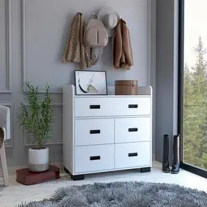 Anemone Dresser, One Double Drawer, Four Drawers