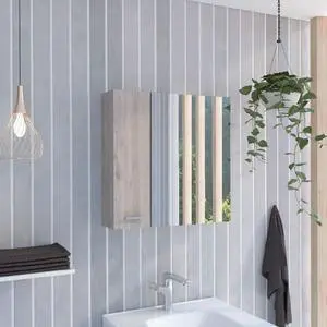 Kenya Medicine Cabinet, Mirror, Single Door, Four Interior Shelves