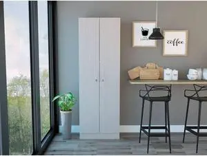Virginia Double Door Storage Cabinet, Five Shelves
