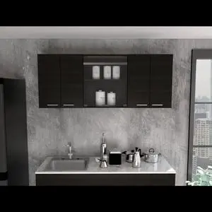 Yuma 59" Wall Cabinet, Two Close Cabinets, Two Open Shelves