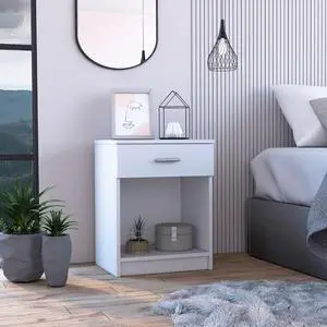 Pictor Nightstand, One Drawer, Lower Shelf, Superior Top