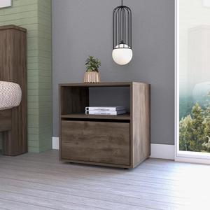 Valencian Nightstand, One Open Shelf, One Cabinet, Superior Top