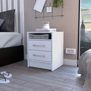 Philadelphia Nightstand, Two Drawers, Concealed Shelf Philadelphia Nightstand, Two Drawers, Concealed Shelf