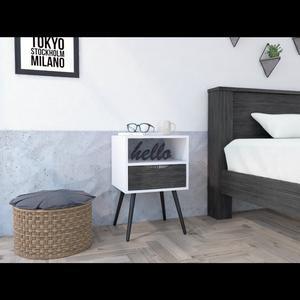 Allie Nightstand, Superior Top, Open Shelf, One Drawer