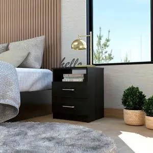 Oklahoma Nightstand,Two Drawers, One Shelf