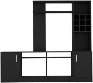 Vibrant Entertainment Center For TV´s up  37", Double Doors Cabinet, Storage Spaces, Six External Shelves