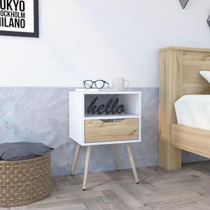 Allie Nightstand, Superior Top, Open Shelf, One Drawer