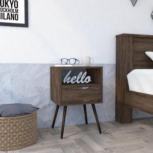 Allie Nightstand, Superior Top, Open Shelf, One Drawer