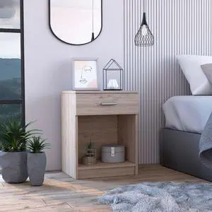 Pictor Nightstand, One Drawer, Lower Shelf, Superior Top
