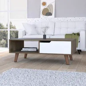 Hamburg Coffee Table 2.0 , One Open Shelf, One Drawer