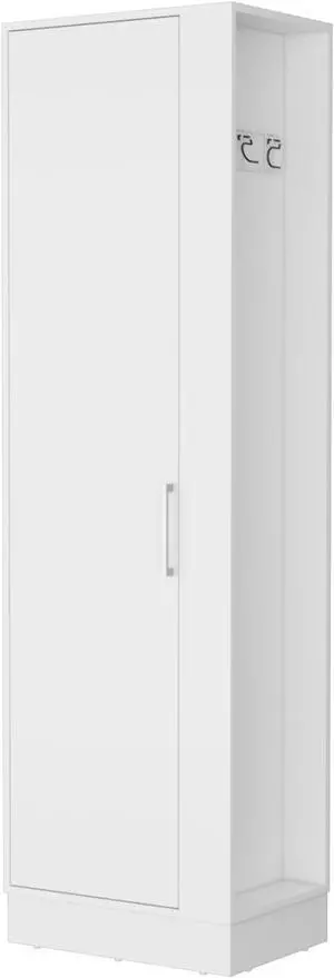 Nampa Storage Cabinet, Single Door, Broom Hangers ,White