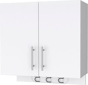 Weiser Wall Storage Cabinet, Space Saver Storage Cabinet with Broom Hangers