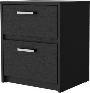 Myrtle 2 Drawers Nightstand, Bedside Table with Metal Handles