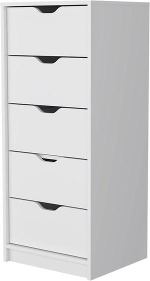 Dillon 5 Narrow Drawer Dresser, Tall Chest of Drawers