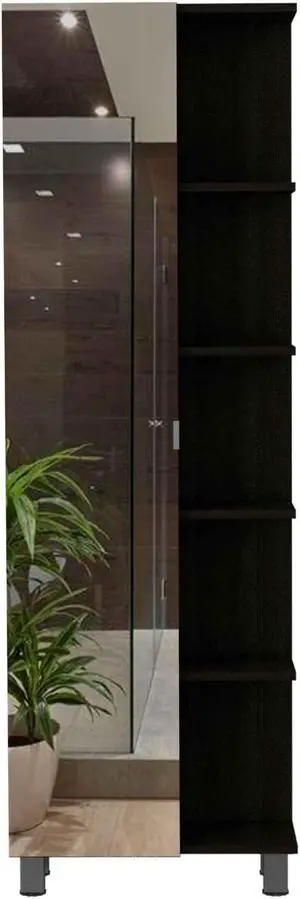 Los Angeles Linen  Cabinet, Mirror, Five Shelves