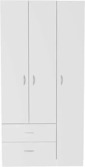 Eureka Three Door Armoire, Two Drawers, Rod