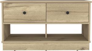 Tulip Storage Bench, Two Drawers, Two Shelves