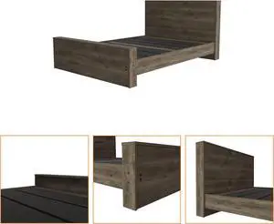 Braga Full Size Bed Base, Headboard