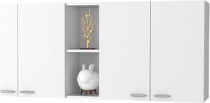 Winslow 150"  Wall Cabinet, Four Doors, Two Divisions, Two Shelves