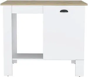 Lander Kitchen Island with Single Door and Lower Open Shelf