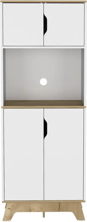 Brussel Microwave Pantry Cabinet, Top Double Door Cabinet, Countertop Surface