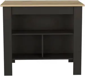 Brooklyn  Kitchen Island, Three Concealed Shelves