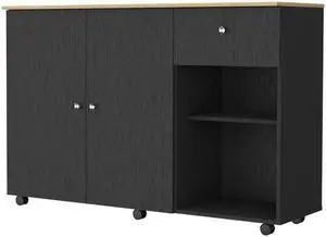 Chico Kitchen Island, Two Concealed Shelves, Two Drawers