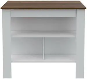 Brooklyn  Kitchen Island, Three Concealed Shelves