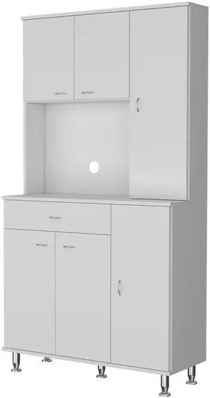 Venice 90 Pantry Cabinet, Multiple Cabinets, One Drawer, Two Open Shelves