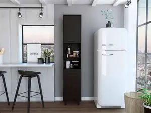 Sheffield 2-Door Pantry Cabinet, with Two 2-Cabinet Spaces and Two Open Shelves