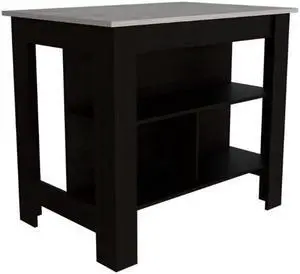 Brooklyn  Kitchen Island, Three Concealed Shelves