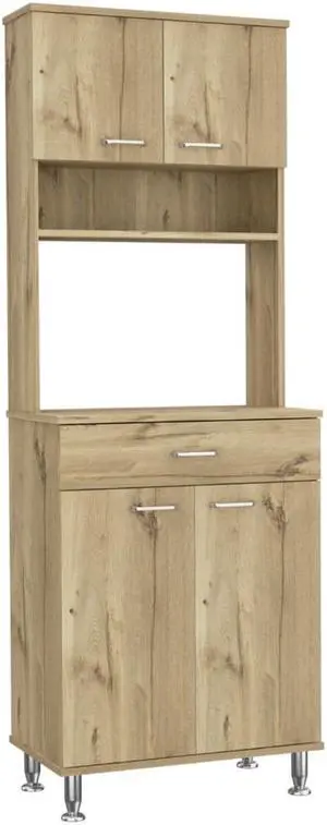 Bay Area Pantry, Two Door Cabinets, One Drawer, Four Adjustable Metal Legs