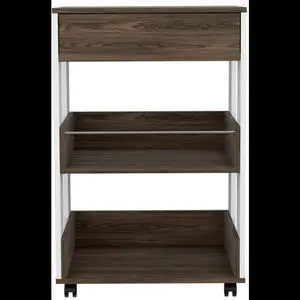 Dundee Kitchen Cart, One Drawer, Two Open Shelves