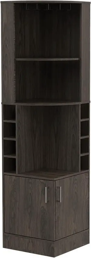 Seattle Bar Cabinet, Eight Bottle Cubbies, Two Large Open Shelves