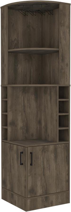 Seattle Bar Cabinet, Eight Bottle Cubbies, Two Large Open Shelves